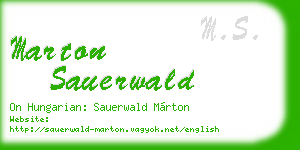 marton sauerwald business card